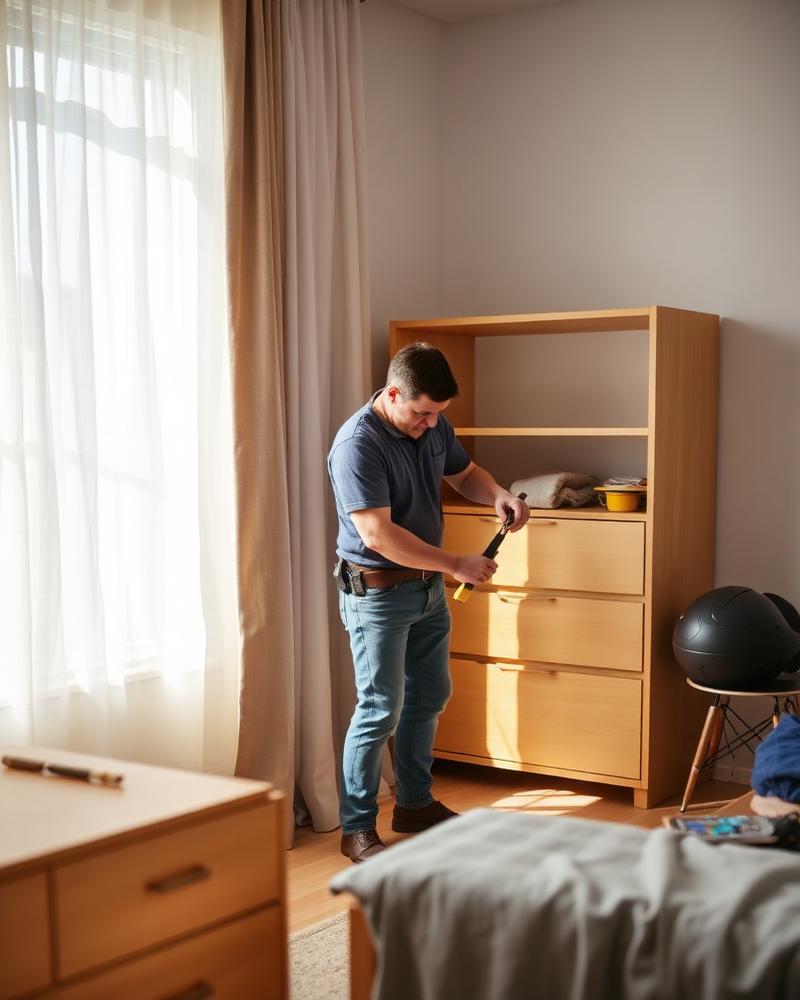 Assembling bedroom furniture